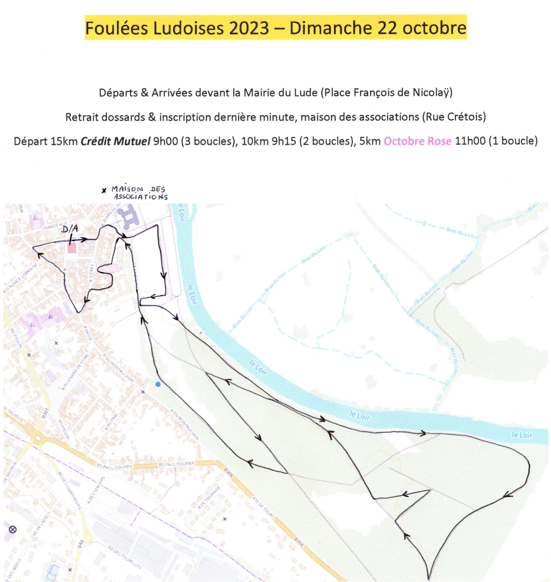 Parcours foulees ludoises 2023